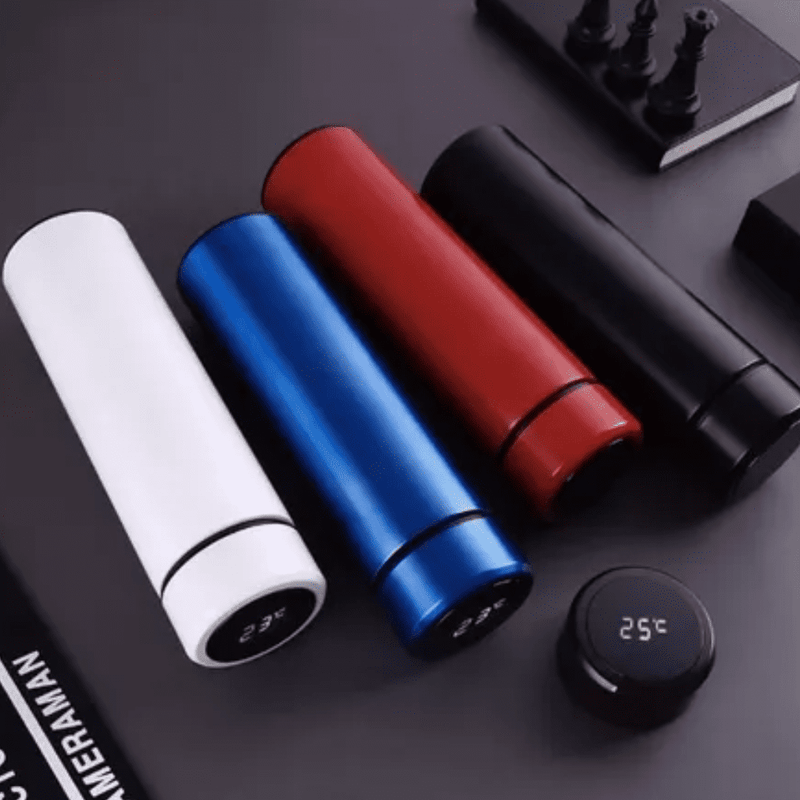Garrafa Térmica 500ml Com Medidor De Temperatura Digital Led