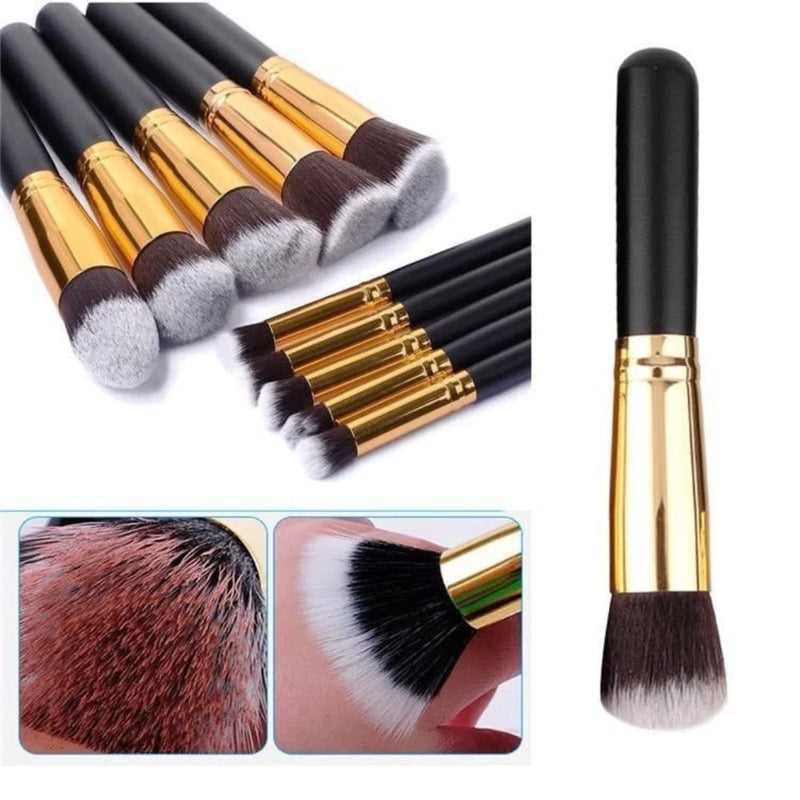 Kit Com 10 Pinceis Pra Make Alta Precisao, Profissional, Tendencia.