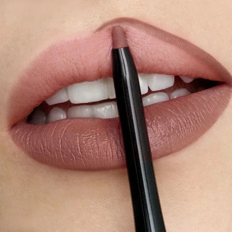 Lápis Lábial Matte Lipliner PrettyBeauty, Hipoalergênico com Alta Pigmentação - Phoera, 12 cores