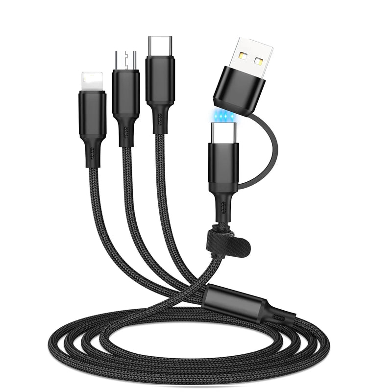 3 em 1 Cabo de Carregamento Rápido para IPhones, Micro USB Type C