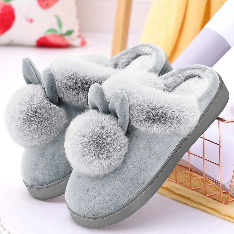 Pantufa Pompom  - Coelho de inverno