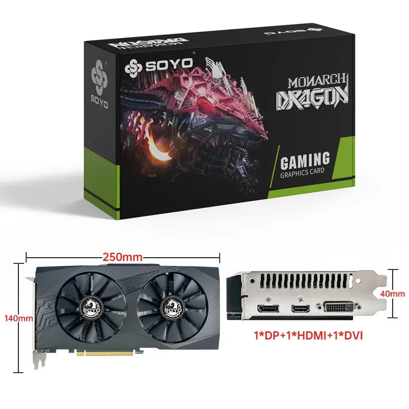 Placa de Vídeo Radeon RX580 8G GDDR5 -SOYO