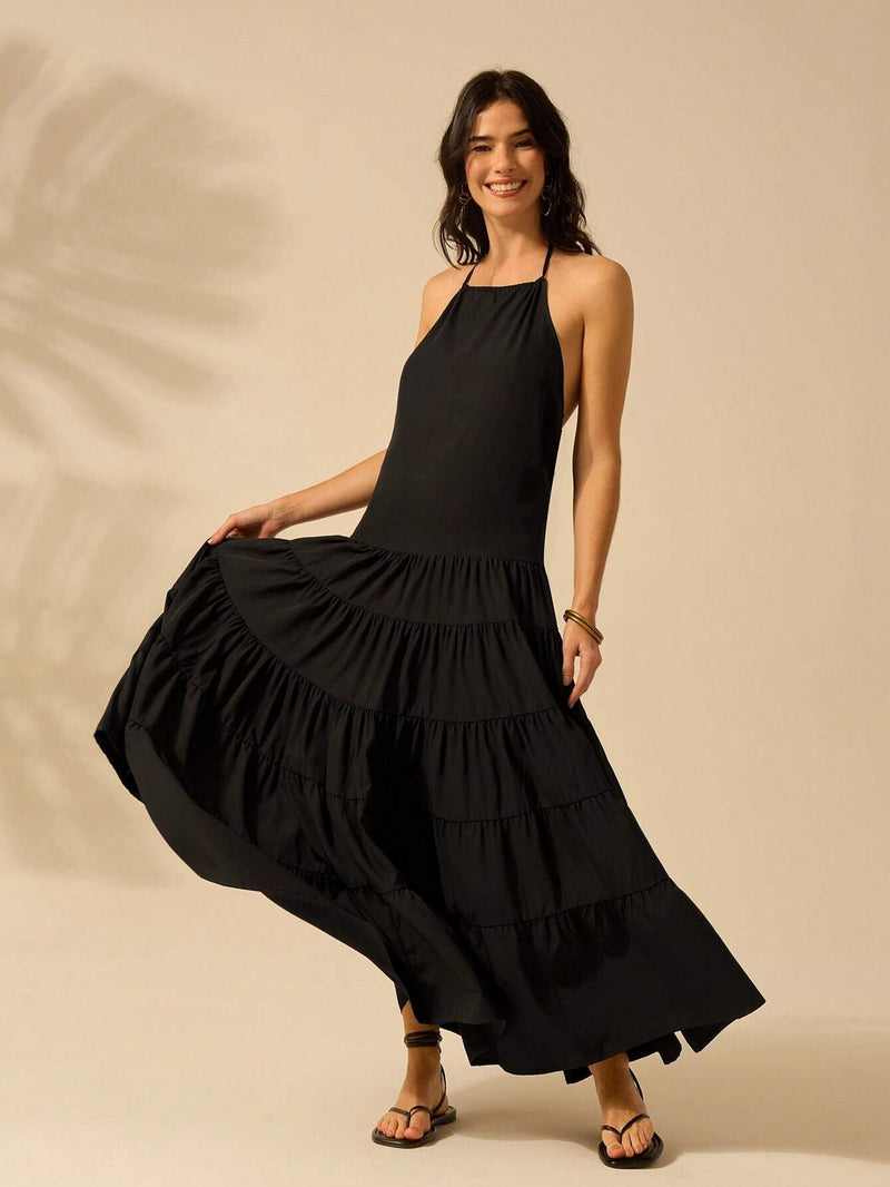 Vestido Feminino Longo Panamá Preto