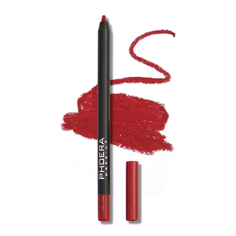 Lápis Lábial Matte Lipliner PrettyBeauty, Hipoalergênico com Alta Pigmentação - Phoera, 12 cores