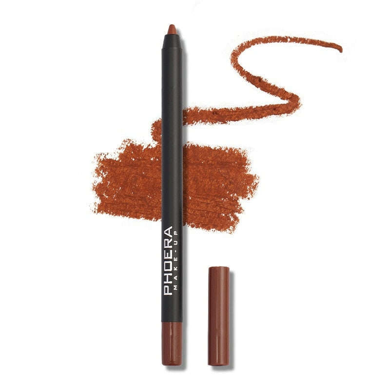 Lápis Lábial Matte Lipliner PrettyBeauty, Hipoalergênico com Alta Pigmentação - Phoera, 12 cores