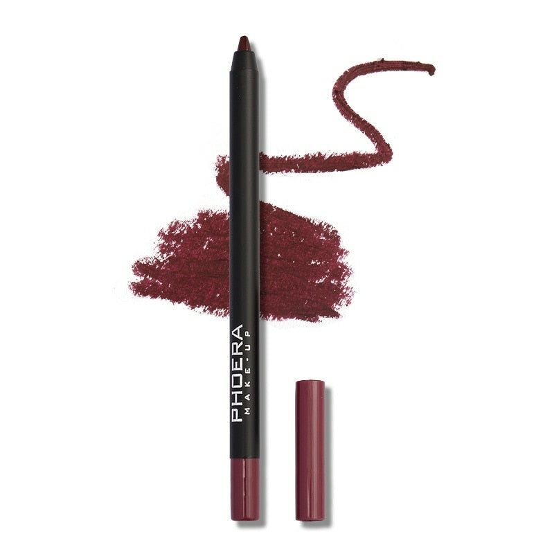 Lápis Lábial Matte Lipliner PrettyBeauty, Hipoalergênico com Alta Pigmentação - Phoera, 12 cores