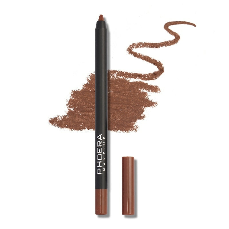 Lápis Lábial Matte Lipliner PrettyBeauty, Hipoalergênico com Alta Pigmentação - Phoera, 12 cores