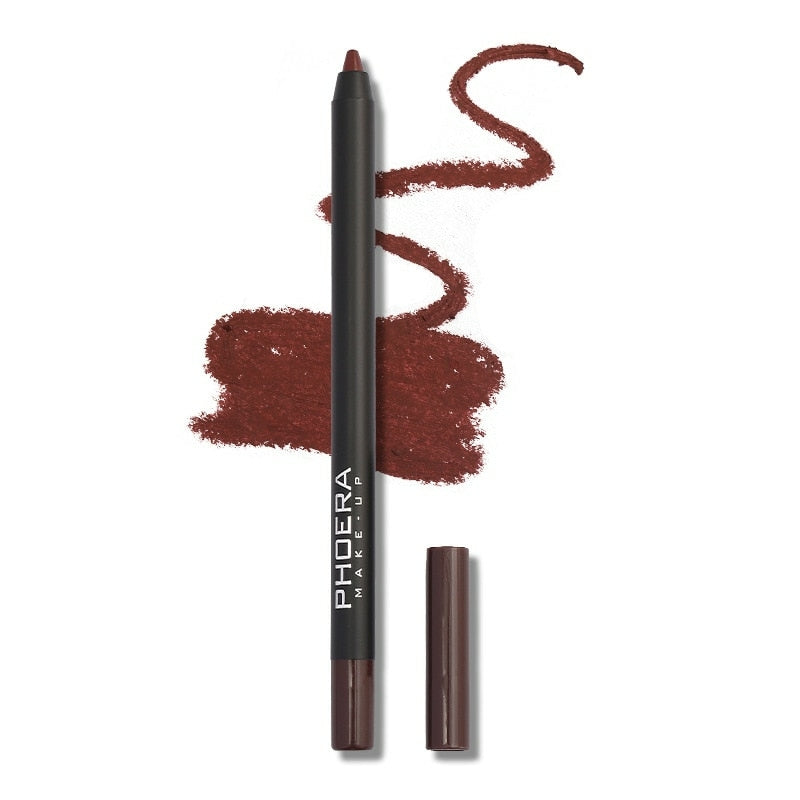 Lápis Lábial Matte Lipliner PrettyBeauty, Hipoalergênico com Alta Pigmentação - Phoera, 12 cores