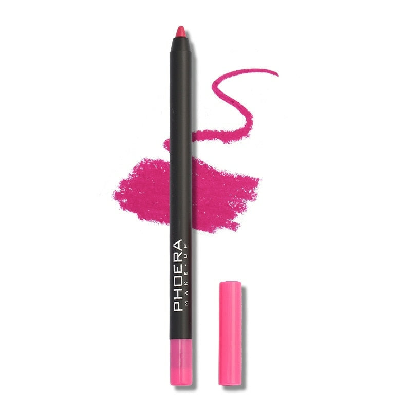 Lápis Lábial Matte Lipliner PrettyBeauty, Hipoalergênico com Alta Pigmentação - Phoera, 12 cores